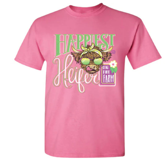 Girlie Girl Happiest Heifer Youth Shirt