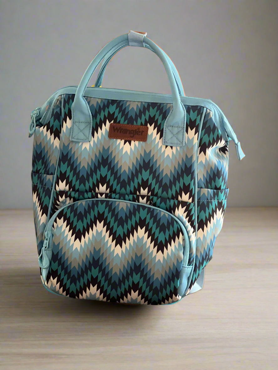 Wrangler Aztec Printed Callie Backpack in Jean